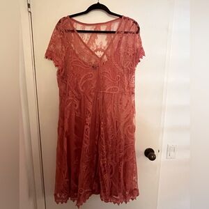 Torrid 2 ,rose pink, paisley stretch lace with slip. Has stretch. Wore once